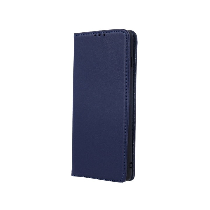 XIaomi 13T / 13T Pro-val kompatibilis tok, mágneses ökológiai bőr, mágneses záródás, belső zseb kártyák vagy bankjegyek számára, sötétkék, atlasz