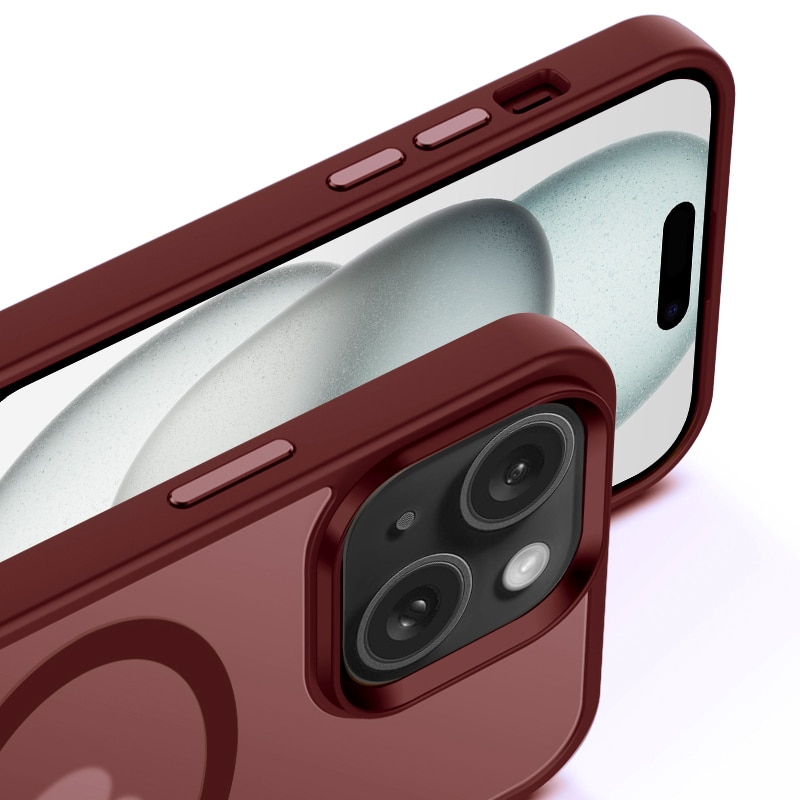 Husa de Protectie, Compatibila Apple iPhone 15, Doctor Shield Fantom, MagSafe - Rosu