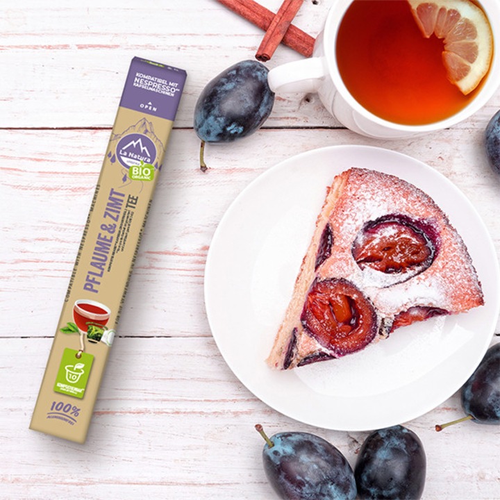 Capsule ceai La Natura Lifestyle Prune si Scortisoara x 10 buc, Bio organic, compatibile Nespresso