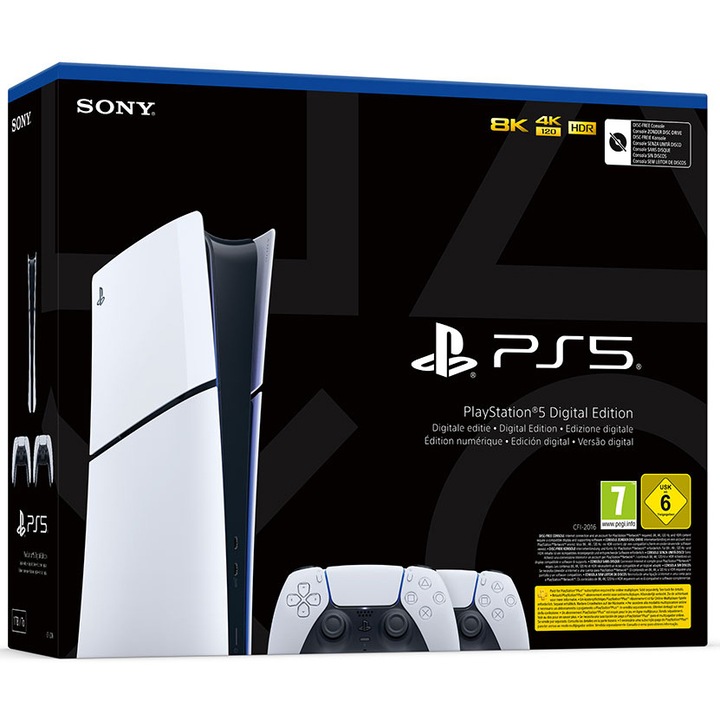 Конзола PlayStation 5 Digital Edition (PS5), 1TB SSD + Extra Controller