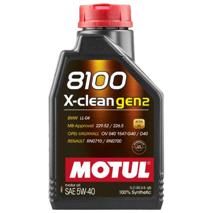 Ulei motor MOTUL 8100 X-CLEAN GEN2 5W40, volum 1 litru, sintetic