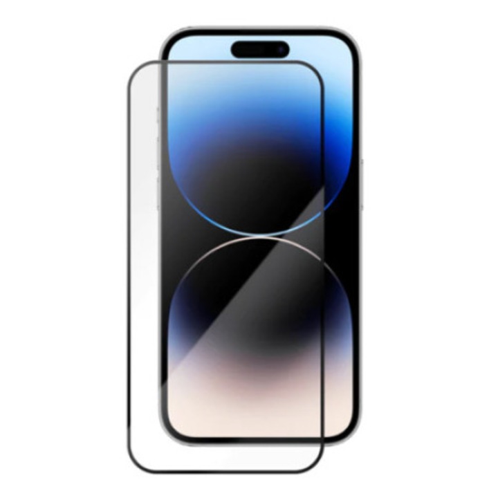 Üvegfólia kompatibilis az iPhone 15 Pro 6, 1 készülékkel – Fekete körvonal
