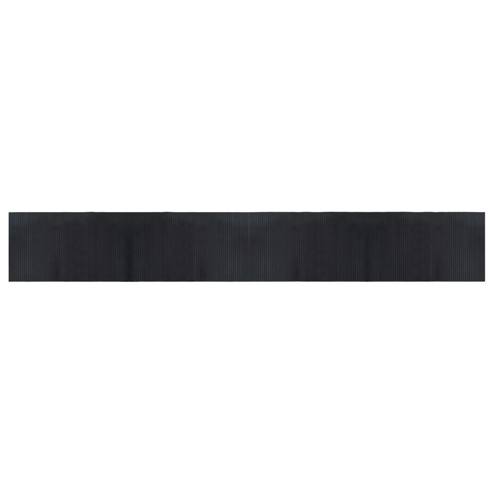 Килим vidaXL, Правоъгълен, Черен, 60x400 см, Бамбук, 3.3 Kg