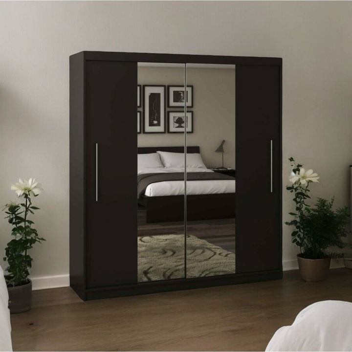 Dressing Alex cu oglinda, Wenge, 120x60x200cm, Pal 18 mm