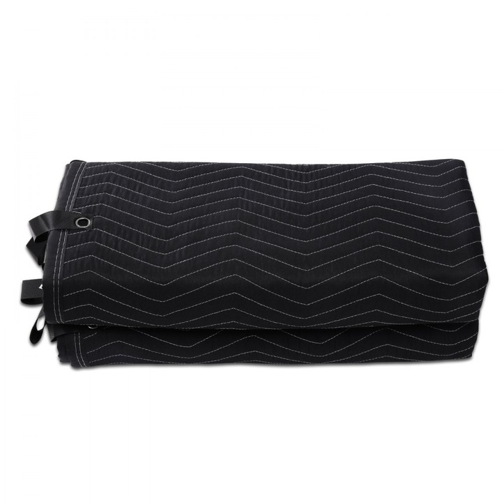 Cuvertura pentru Izolare Fonica si Acustica, 1 Bucata, 244 x 203 cm, Amortizeaza Zgomotul, Potrivit pentru Studio de Muzica, Tesatura din Poliester, Negru