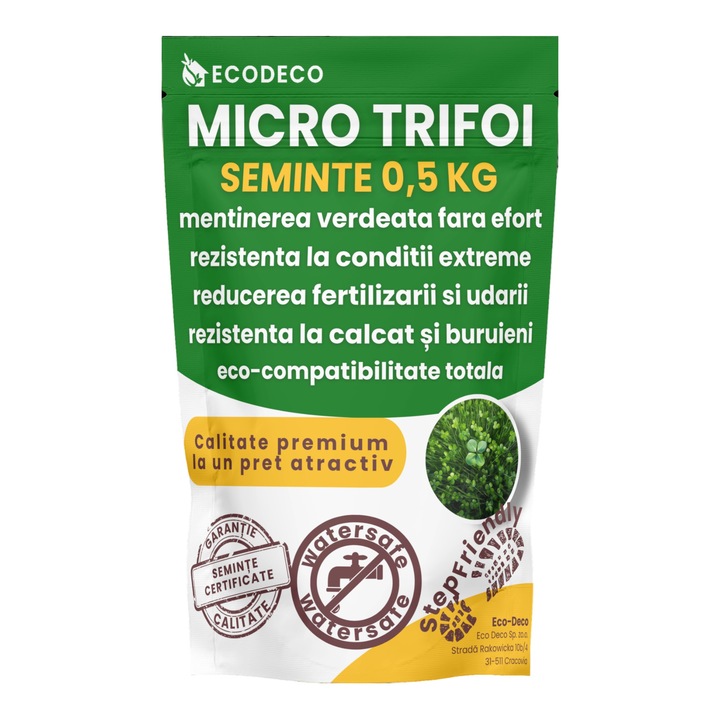 Seminte Trifoi Alb Pitic, Eco-Deco 0.5 kilograme