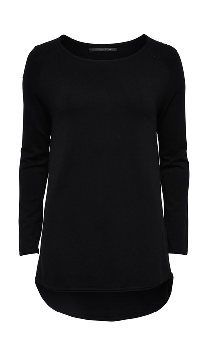 Finom kötött hosszú pulóver, hosszú ujjal és elasztikus ONLALONA-val, Fekete