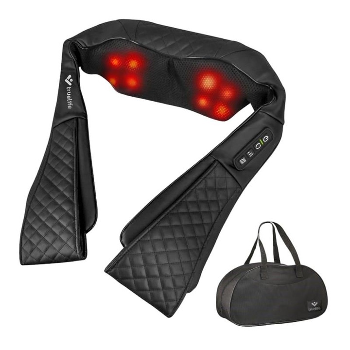 Aparat de masaj TRUELIFE, functie de incalzire, vibratii, negru, geanta inclusa, 170x1200x140mm