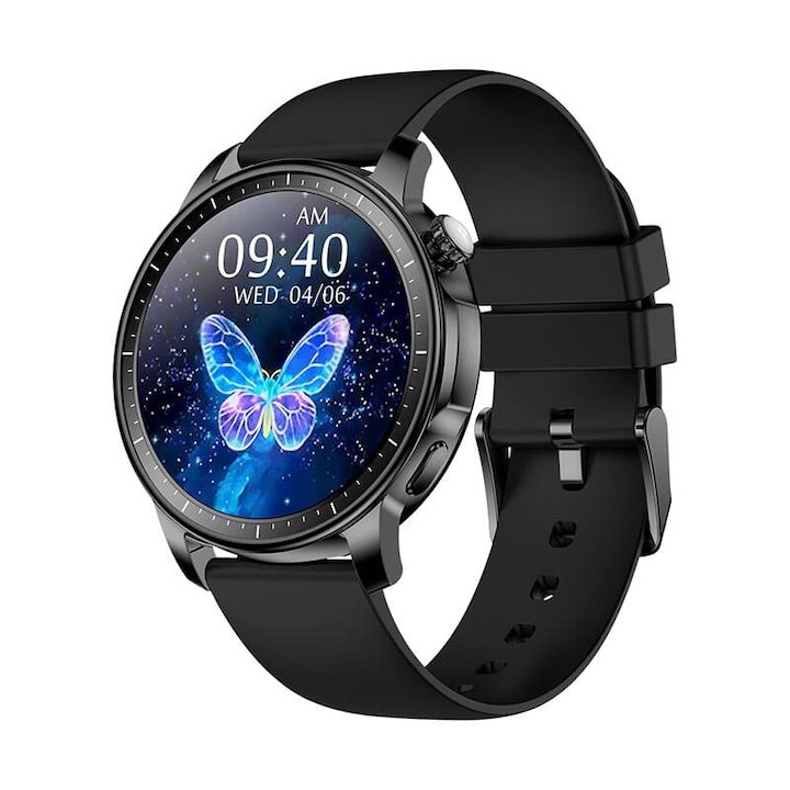 Smartwatch Colmi V65, AMOLED 1.32'', здравен мониторинг, водоустойчив IP68, черен, 20x245mm