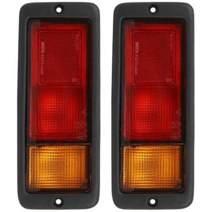 Set 2 stopuri spate, compatibil cu Mitsubishi Pajero 1992-1999, rosu cu galben, 250x90mm