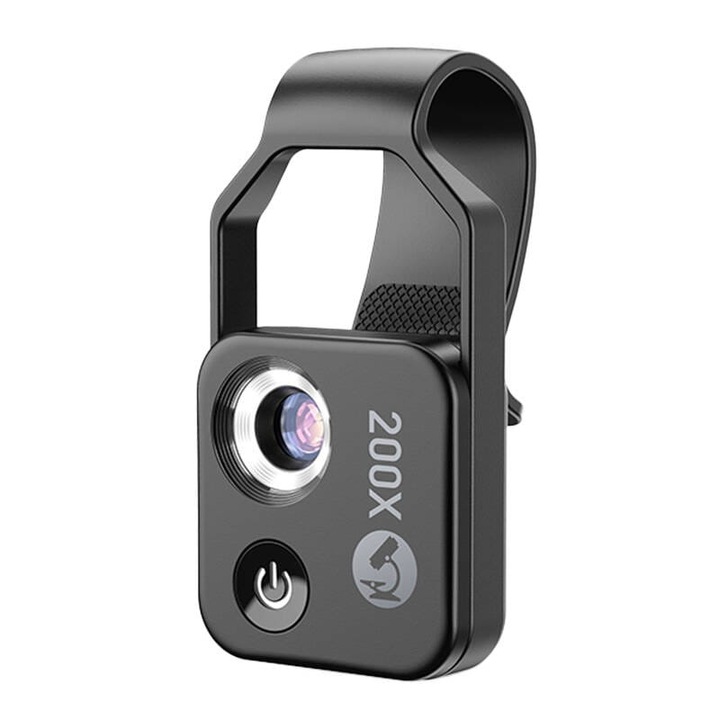 Микрообектив, Apexel, 200X, USB-C, 120mAh, 3.7V, 68 x 35 x 11.5 mm, черен