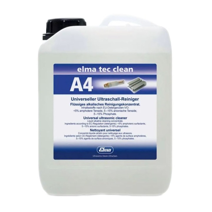 Универсален препарат за ултразвукова вана Elma Tec Clean A4, За почистване на карбуратори дюзи инструменти, Бижута, Очила