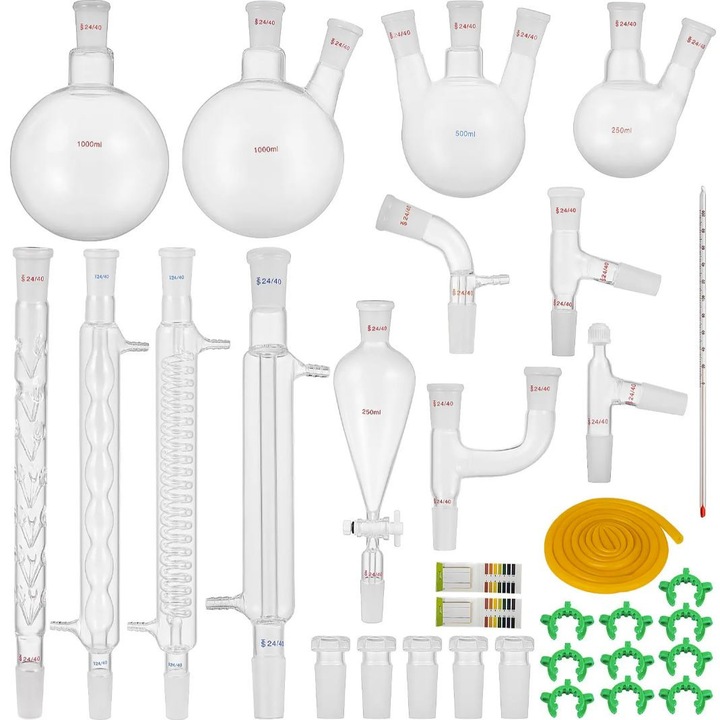 Set vase de laborator, Vevor, Rezistent la temperaturi ridicate pana la 600 °C, 32 bucati