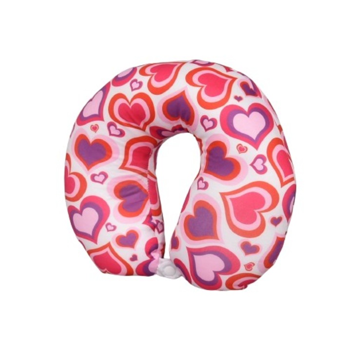 Възглавничка за път детска 1596-3, Текстил, Розови сърца