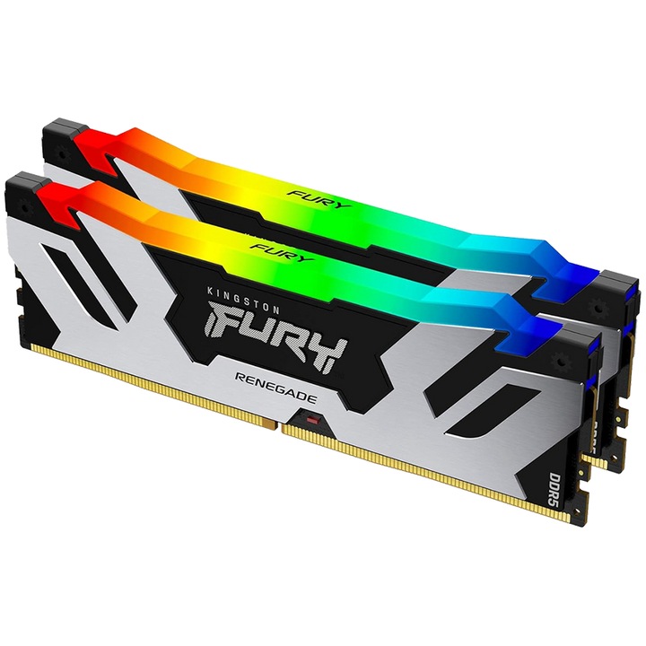 Kingston 64GB DDR5 6400MHz Kit(2x32GB) Fury Renegade RGB Black/Silver, 286174, Memória