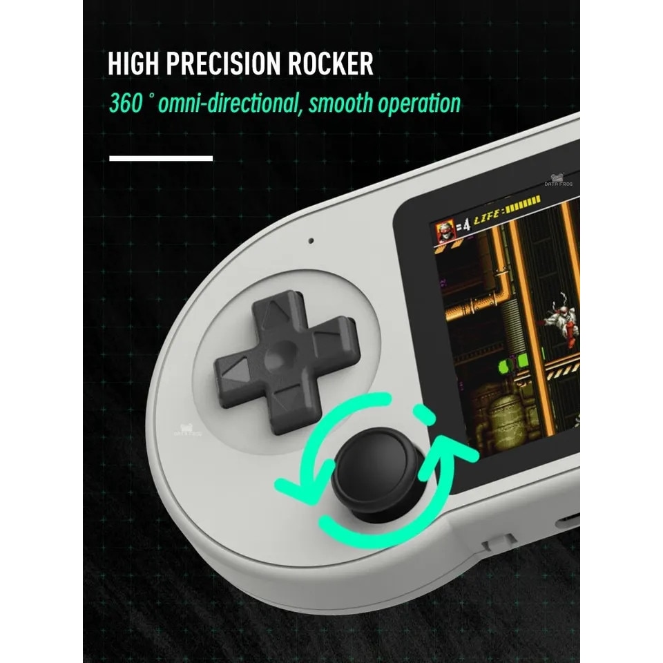 Consola de jocuri portabila, Planet Tech, 2 joystick-uri, 1280x720, 2 difuzoare stereo, 6000 de jocuri, Alb