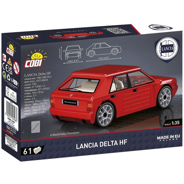 Конструктор Cobi Lancia Delta HF, 61 части