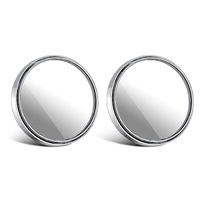 Set 2 oglinda auxiliara, pentru unghi mort, rotatie 360, impermeabil, HD, ofera vizibilitate suplimentara, imbunatateste siguranta in conducere, diametru de 5 cm, Argint