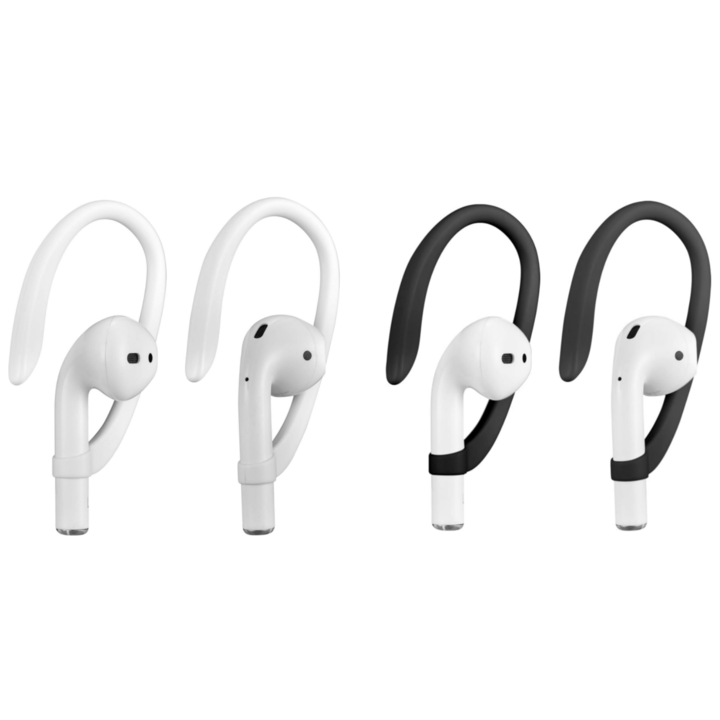 Set 2 pereche carlige Compatibil cu AirPods 1/2/3/ pro 1&2, enkourakoko®, Negru, Alb