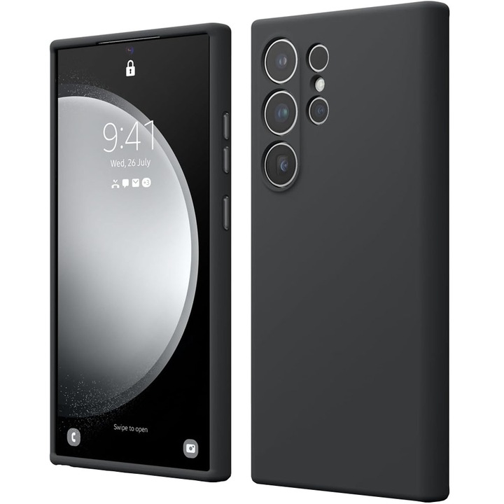 Husa de protectie pentru Samsung Galaxy S24 Ultra, Silicon, Negru