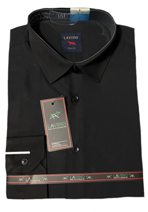 Férfi fekete hosszú ujjú ing, laviino, 45/46