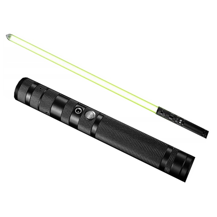 Играчка Светлинен меч XGETOP Star Wars, 14 Променящи цвета звукови ефекти, Чувствителен към движение, Прибиращо се USB, Черен