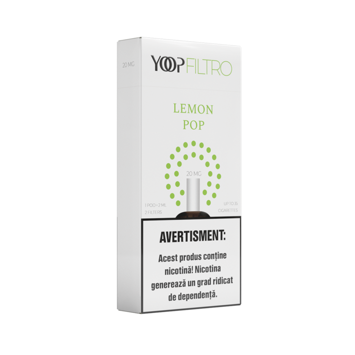 Rezerva Tigara Electronica YOOP Filtro, Lemon Pop, 20 mg/ml nicotina, 1 x pod 2 ml