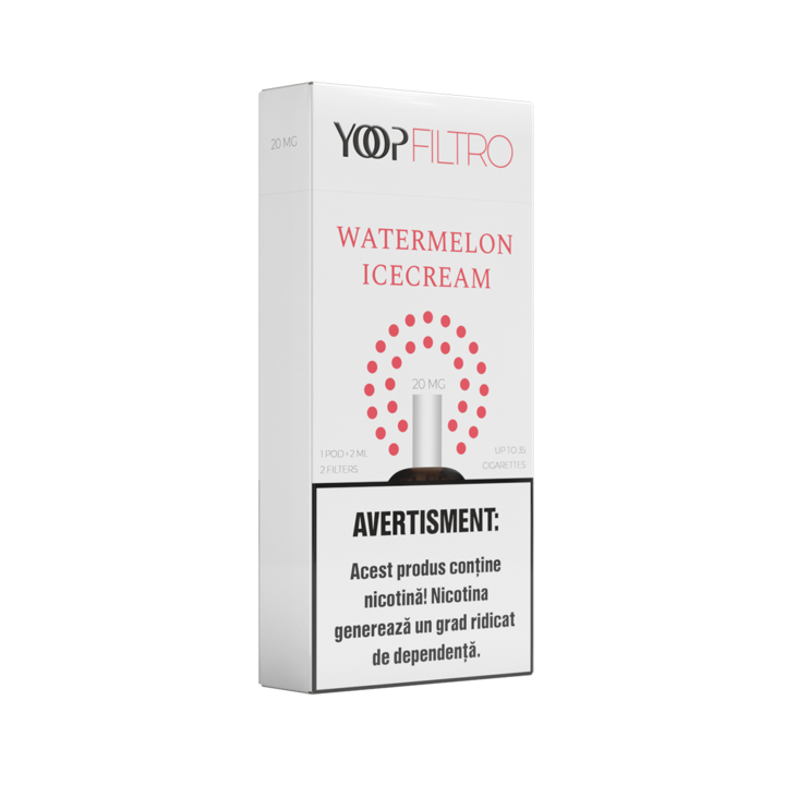 Rezerva Tigara Electronica YOOP Filtro, Watermelon Icecream, 20 mg/ml nicotina, 1 x pod 2 ml