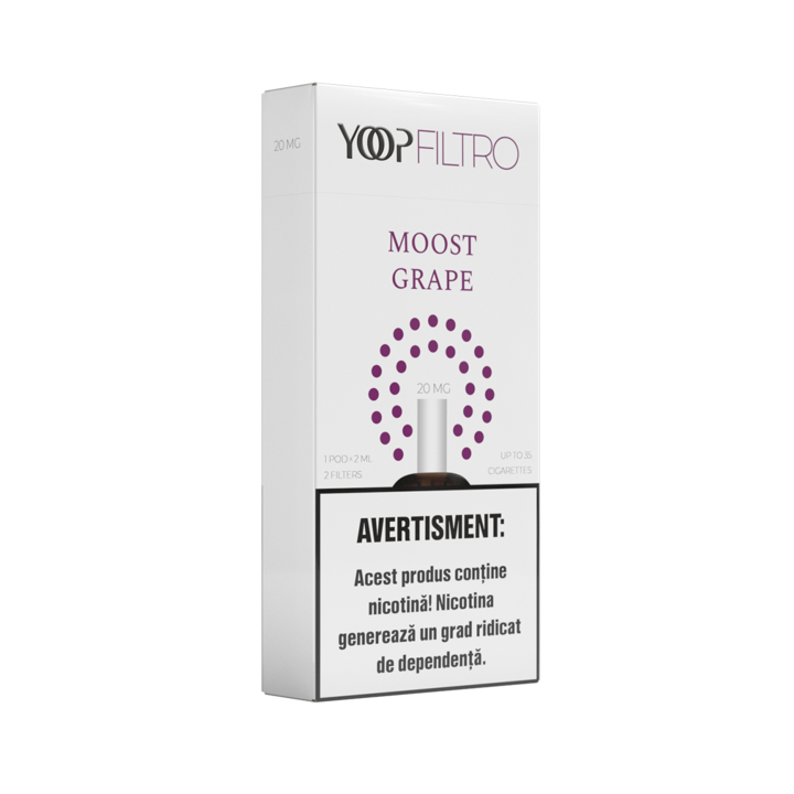 Rezerva Tigara Electronica YOOP Filtro, Moost Grape, 20 mg/ml nicotina, 1 x pod 2 ml