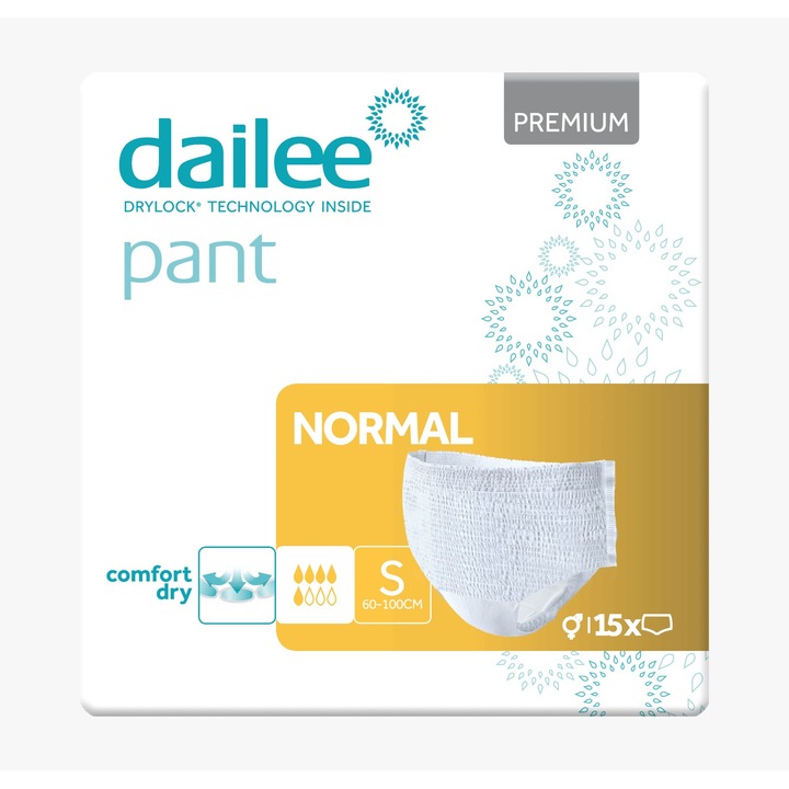 Scutece tip chilot Dailee Pant Premium Air Tubes, 5 picaturi, marimea S, 60-100 cm, 15 buc