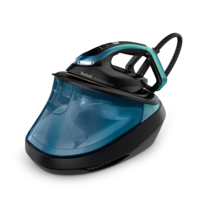 Statie de calcat Tefal Pro Express Vision GV9822, 3000W, 9 bari, jet de aburi 750 g/min, abur variabil 180 g/min, talpa Durilium Airglide Autoclean, rezervor apa 1.2L, oprire automata, negru & albastru