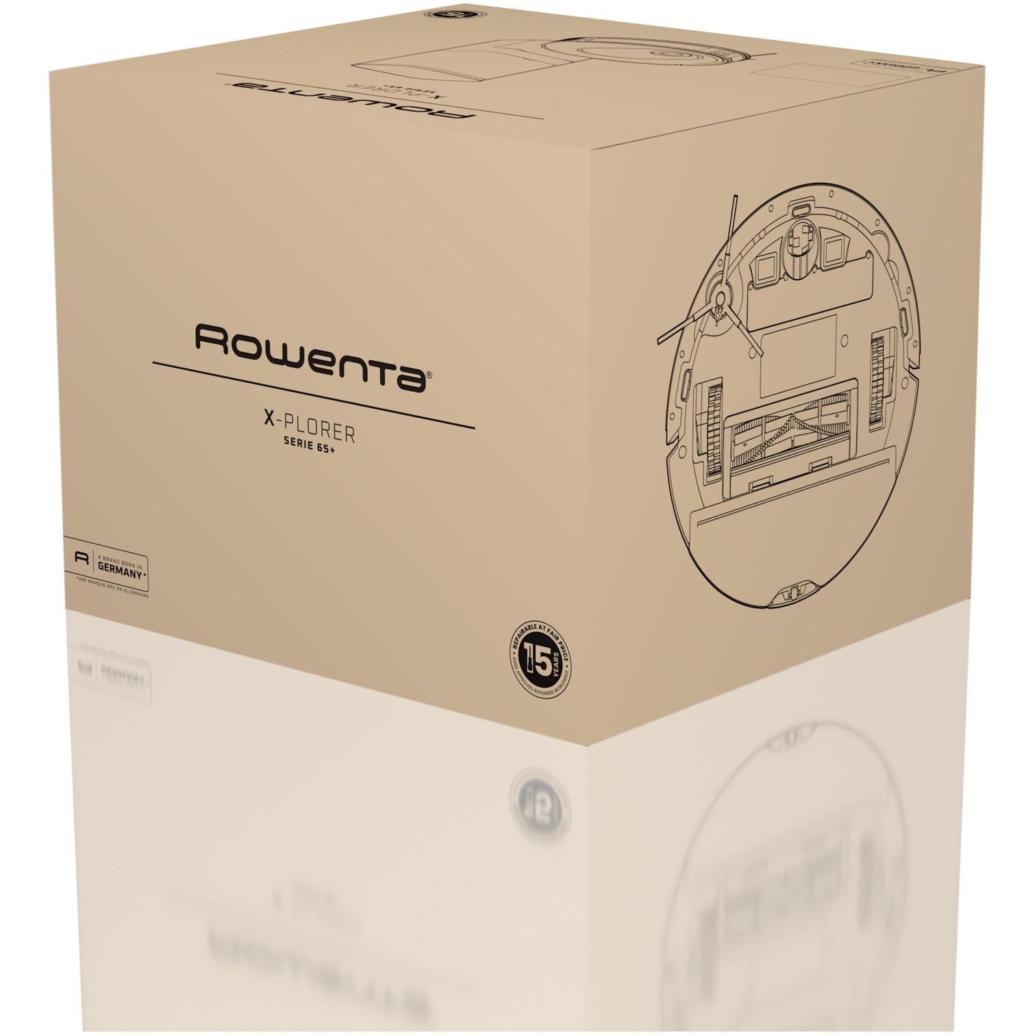 Robot de aspirare Rowenta X-Plorer Serie 65+ RR8L85WH, aspirator si mop, 168 min, 2600 mAh, recipient praf 0.4L, recipient apa 300 ml, statie de incarcare si golire praf, mop Smart Aqua Power, negru
