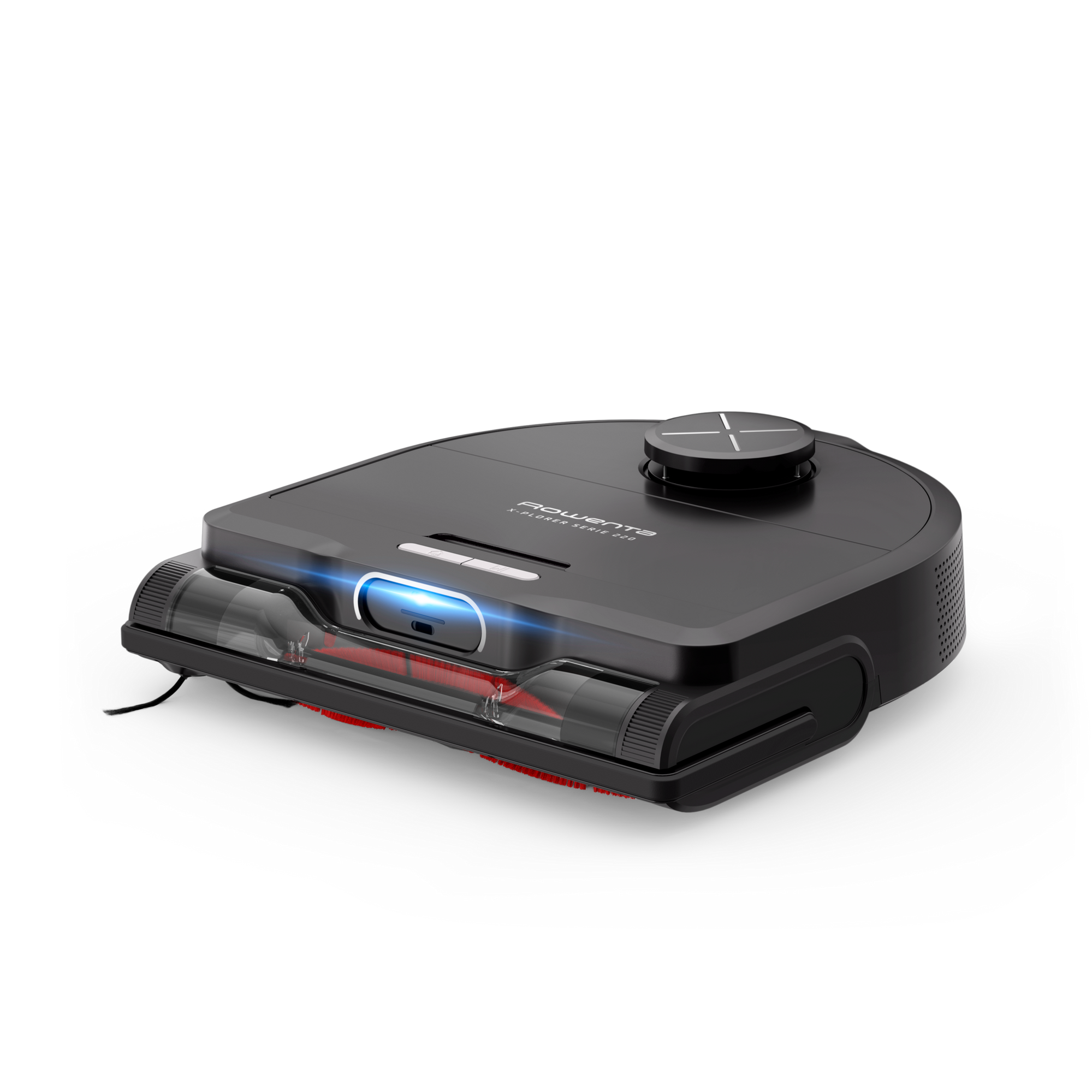 Robot de aspirare Rowenta X-Plorer Serie 220 RR9465, aspirator si mop, autonomie 120 min, recipient praf 0.35L, nivel de zgomot 70 dB(A), sistem Smart Aqua Power, negru