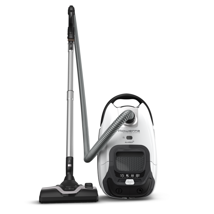 Aspirator cu sac Rowenta RO7457 Silence Force, recipient sac 4.5l, negru/alb