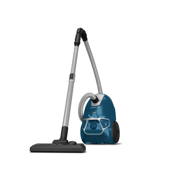 Aspirator fara sac Rowenta Swift Power Cyclonic RO2915EA, 750W, 3 niveluri de filtrare 99.98%, recipient praf 1.2L, raza de operare 7.6m, zgomot redus 77 dB(A), duza spatii inguste, tub metalic telescopic, negru & gri