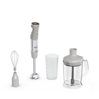 Mixer vertical Tefal Quickchef+ HB67MB, 1000W, 20 trepte de viteza, functie Turbo, tocator 1000 ml, pahar de masurat 800ml, tel, inox, 4 lame Powelix, gri & argintiu