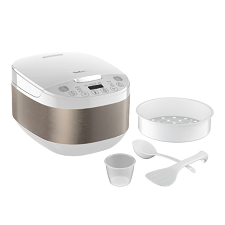 Многофункционален уред за готвене Tefal RK6221 SimplyCook, 4l, 750W, 12 програми, Бял
