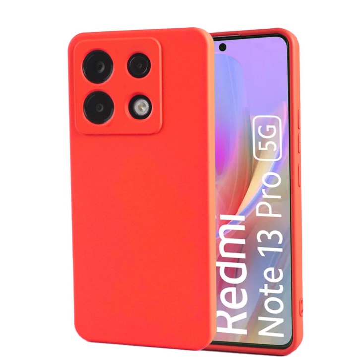 Xiaomi Redmi Note 13 Pro 5G съвместим силиконов гръб, калъф за телефон, червен, Forcell Soft