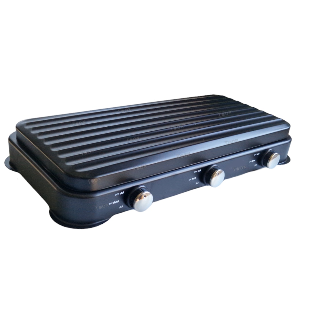 Set Aragaz Butelie 3 arzatoare, Ceas, Furtun, Coliere, gpl, gaz, emailat Negru