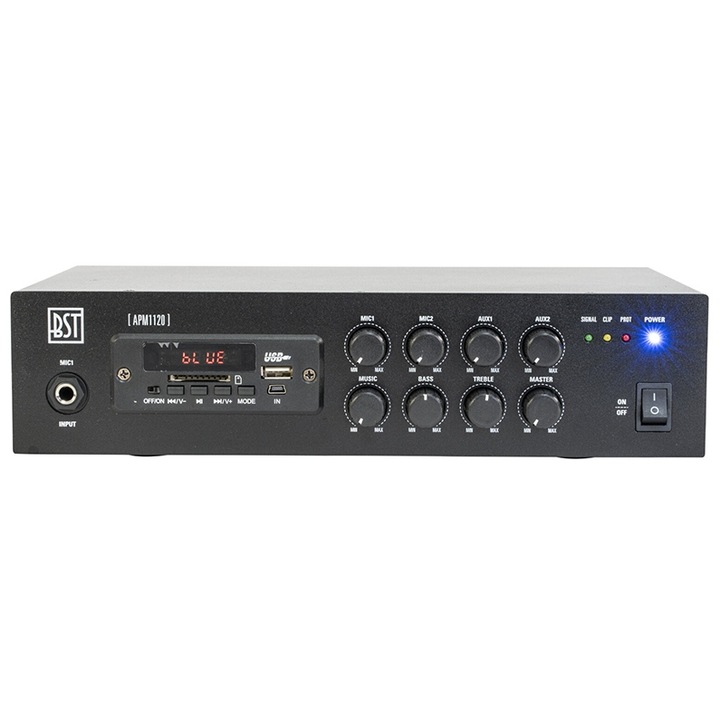 Mixer PA Amplificat, 100V 120W, cu USB, BLUETOOTH, SD si FM