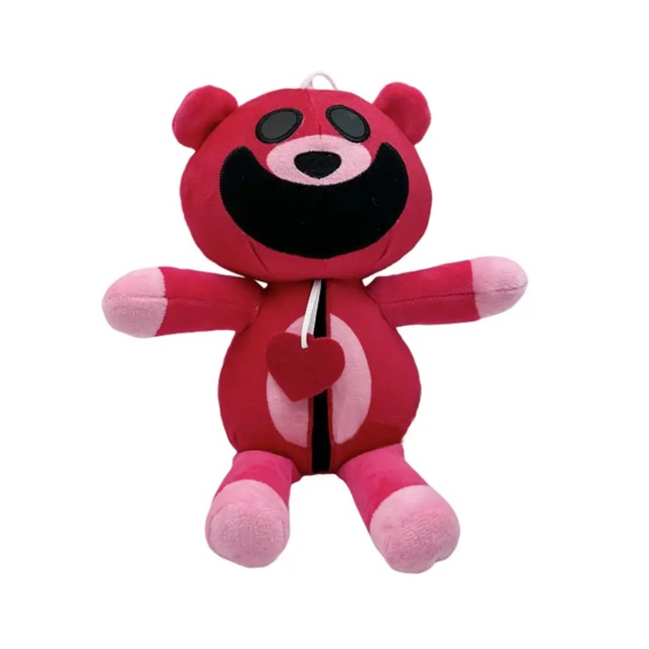 Jucarie de plus personaj Bobby BearHug, The Smiling Critters, Creaturi Zambitoare, rosu, 30 cm, Poppy Playtime