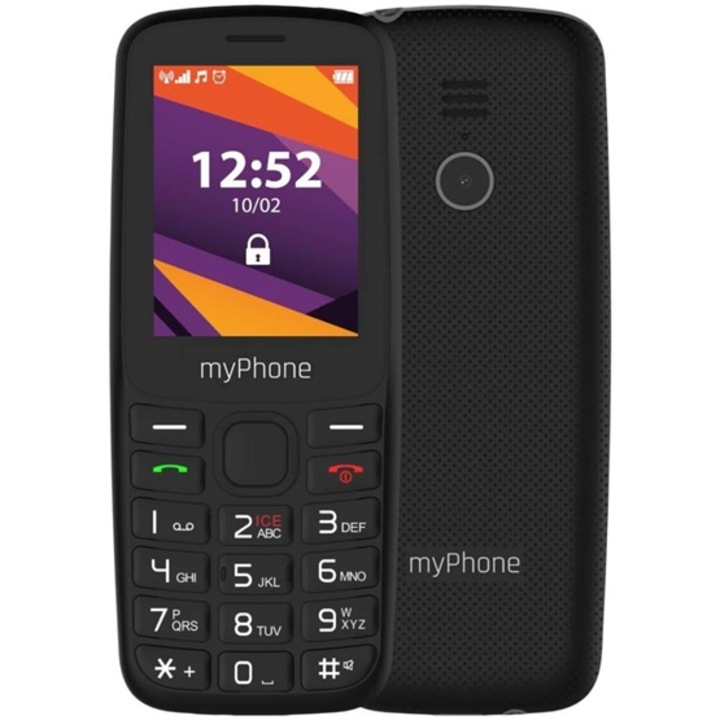 myPhone 6410 Mobiltelefon LTE, 2,4" ,Dual SIM, TFT, 1400 mAh akkumulátor, Unisoc T107 processzor, microSD, fekete