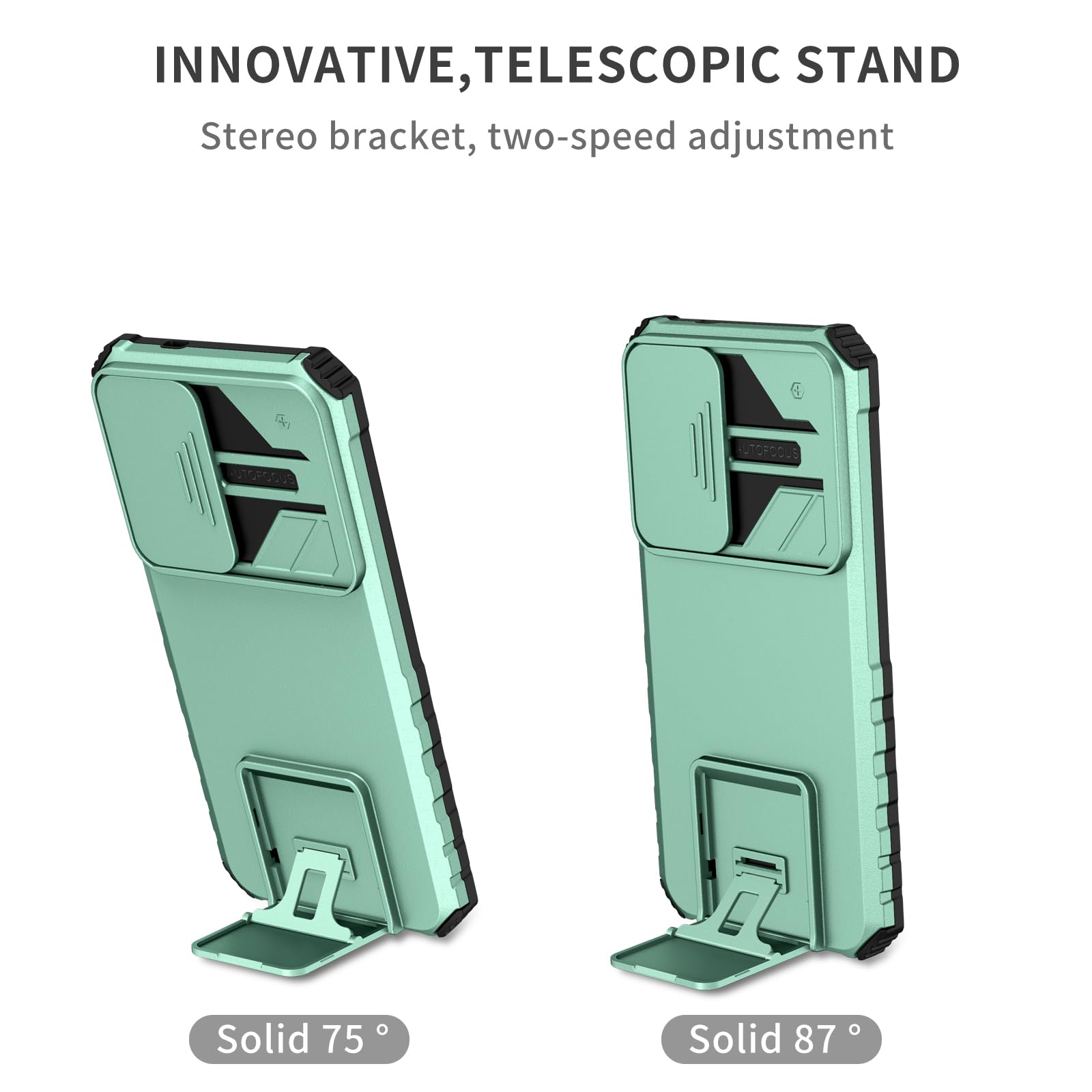 Husa telefon, pentru Samsung Galaxy A35 5G / Galaxy A55 5G Fereastra glisanta, suport inovator, Verde deschis