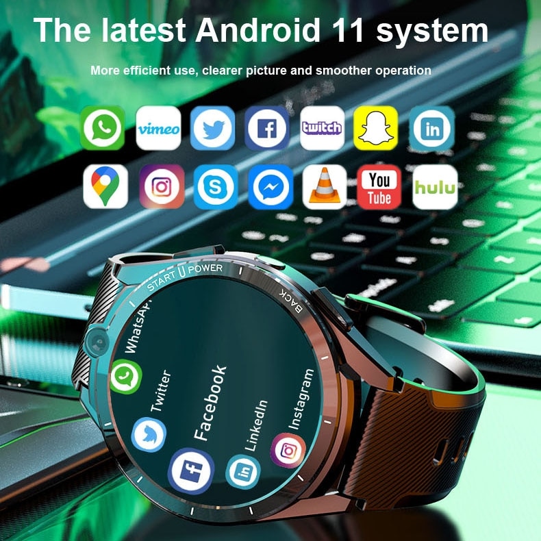 LEMFO LEM16  6+128G 美品 フルAndroidスマートウォッチ Smartwatch Lemfo Lem 16, 4G Android 11 6GB+128GB negru - eMAG.ro