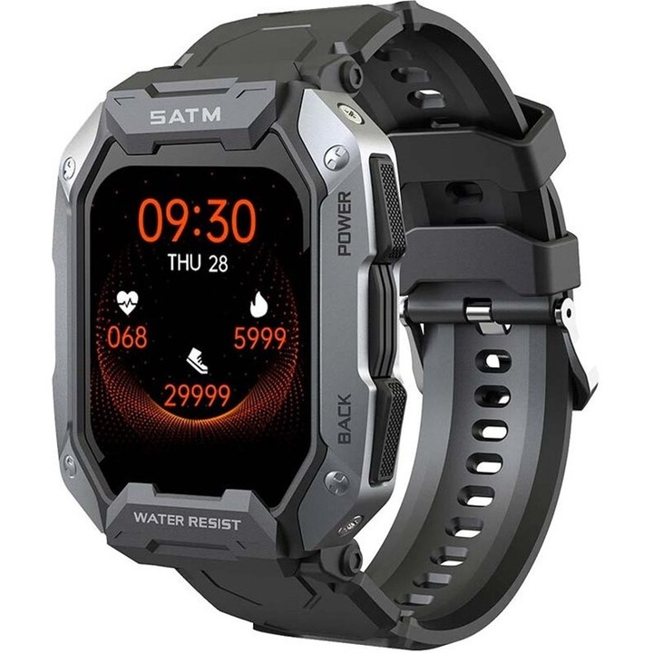 Smartwatch Lemfo C20, 5ATM IP68 negru