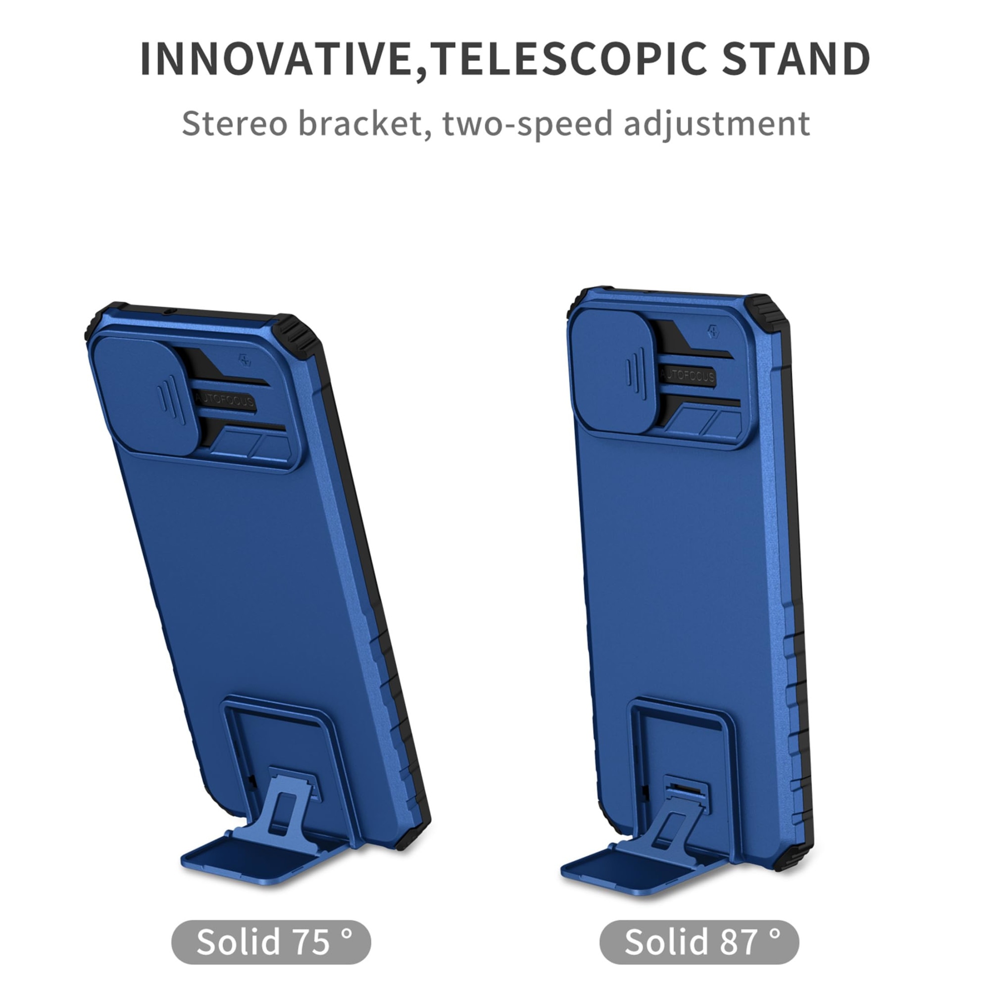 Husa telefon, pentru Samsung Galaxy A05 4G Fereastra glisanta, suport inovator, Albastru mat