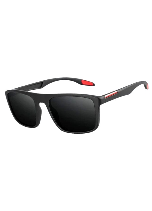 Edibazzar férfi napszemüveg, polarizált, UV-400 védelem, fekete/piros, 63-20-145mm