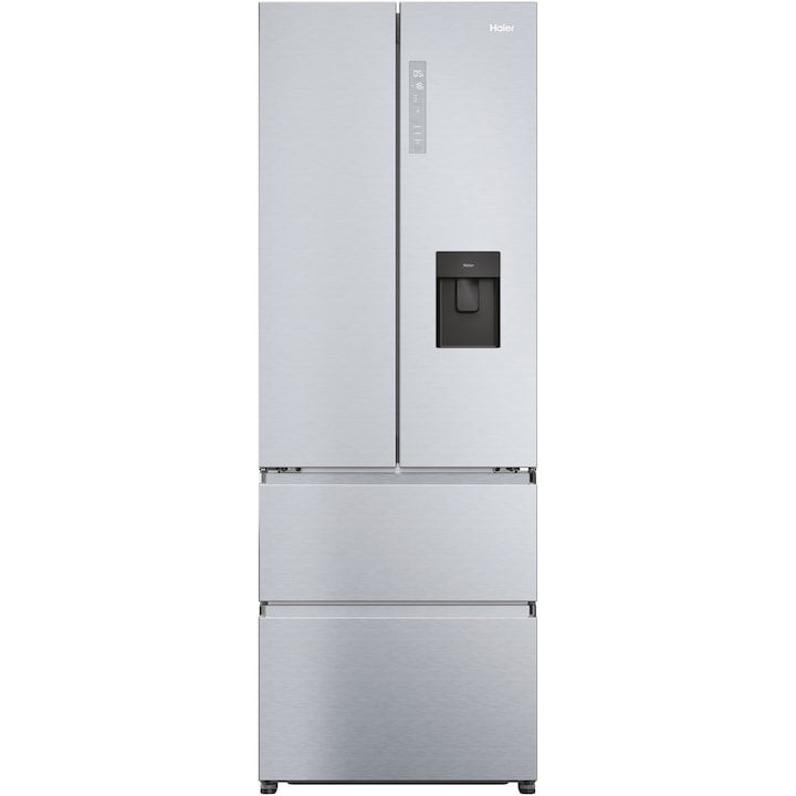 Haier HFR5720EWMG Side by side francia ajtós hűtőszekrény, 477l, Total No Frost, Air Surround, Humidity Zone, My Zone, Top LED, Vízadagoló, H201 cm, Ezüst
