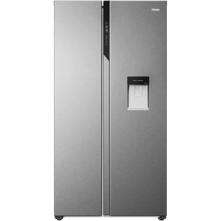 Haier HSR5918DWMP Side by side hűtőszekrény, 521 liter, Total No Frost, Multi air flow, D energiaosztály, SuperCooling, SuperFreezing, Vakáció mód, vízadagoló, M 177 cm, Rozsdamentes acél