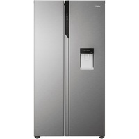 Side by side Haier HSR5918DWMP, 521 litri, Total No Frost, Multi air flow, Clasa D, SuperCooling, SuperFreezing, Holidays, dispenser apa, H 177 cm, Inox